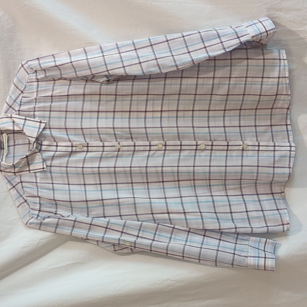 Banana Republic | Lightweight Plaid Long Sleeve Button Front Shirt | M